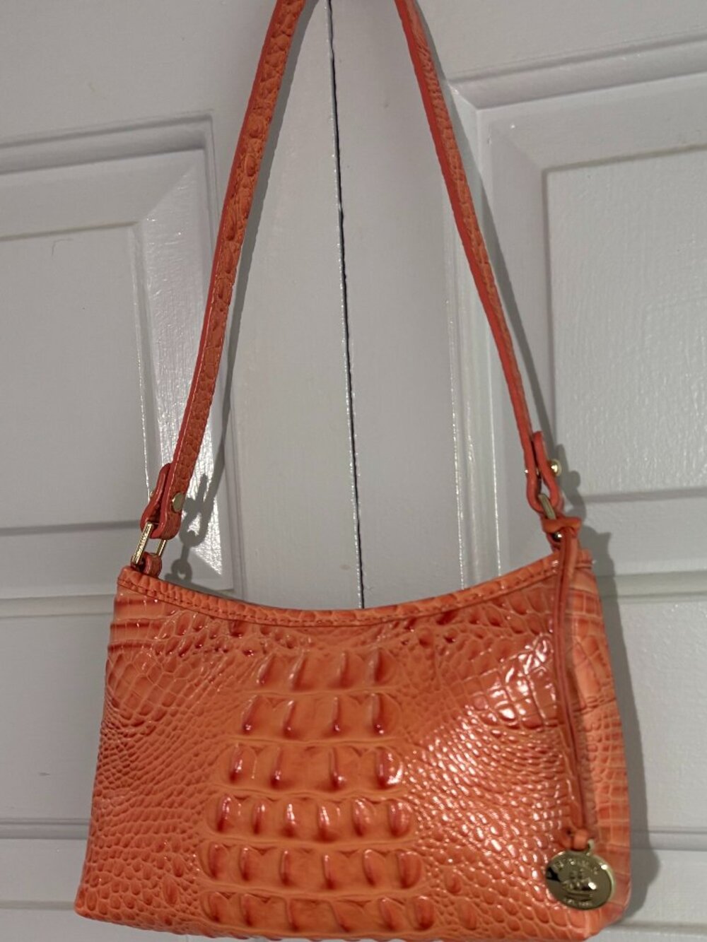 BRAHMIN Lorelei Melbourne Solar Orange Like New Shoulder Satchel Purse Bag